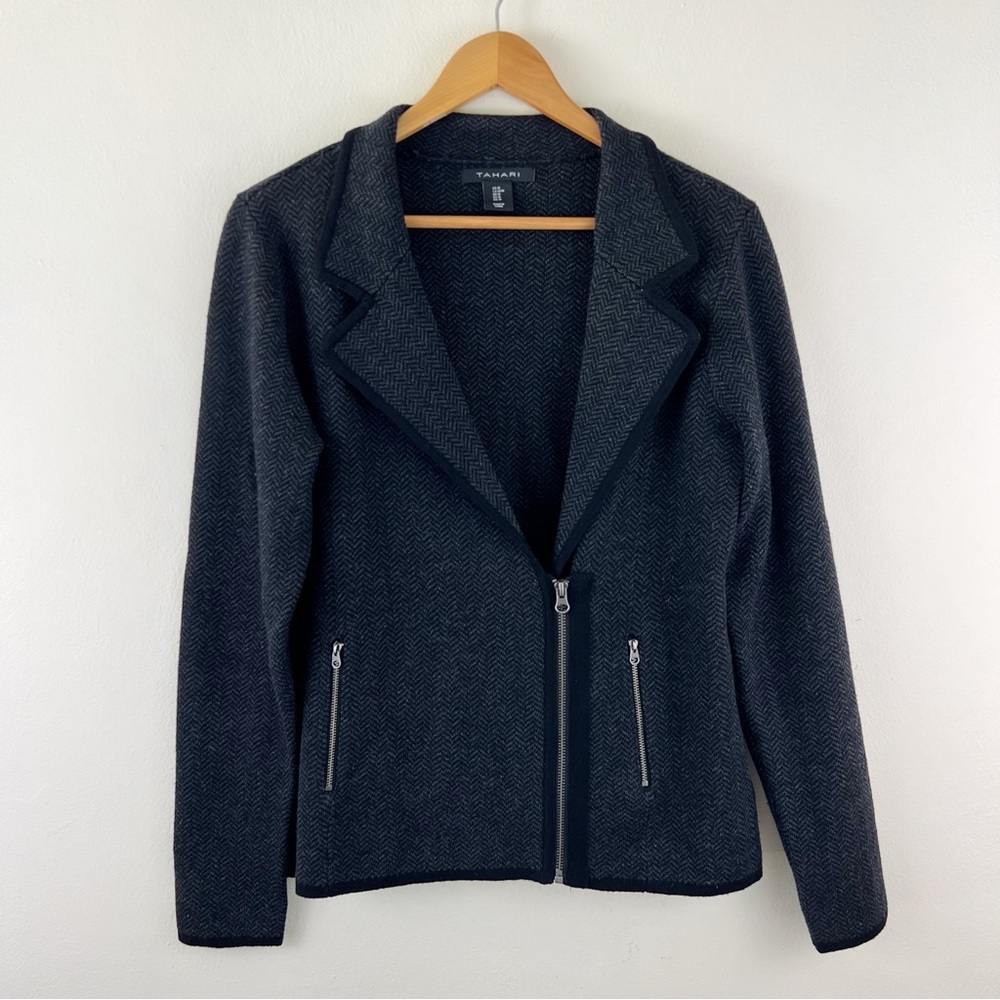 Tahari Black Blazer sweater Jacket